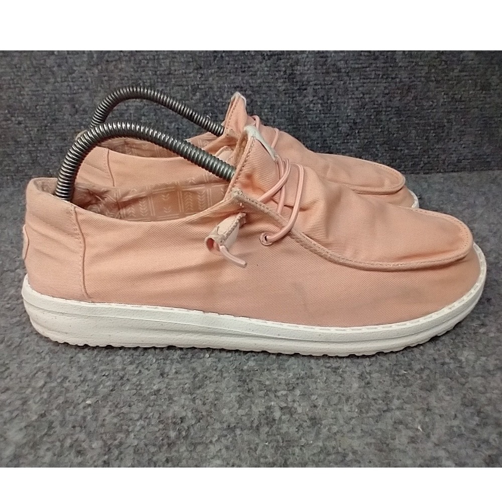 Hey Dude Wendy Canvas Shoes Women Size 10 Pink Slip On Loafers 40902-680